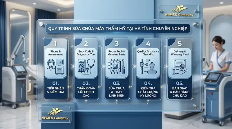 Quy trình sửa chữa máy thẩm mỹ tại Hà Tĩnh chuyên nghiệp