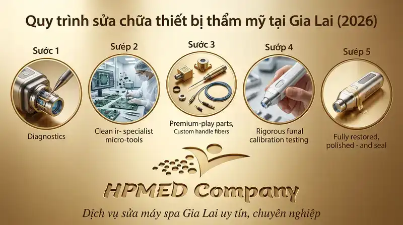 Dịch vụ sửa máy spa Gia Lai uy tín, chuyên nghiệp 2026 2 Quy trình sửa chữa thiết bị thẩm mỹ tại Gia Lai
