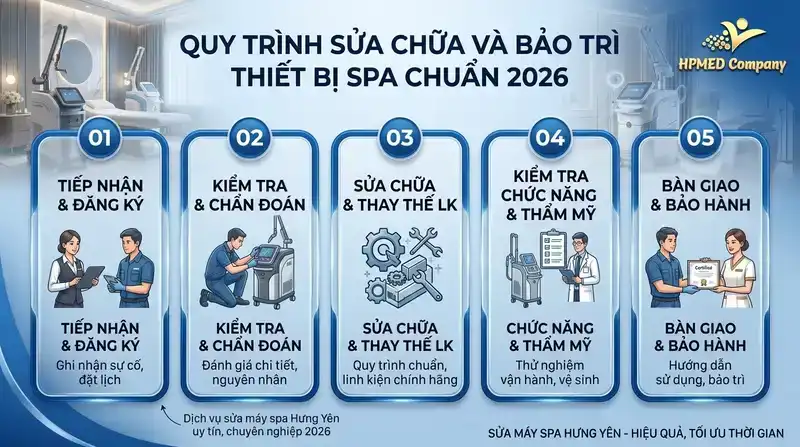 Quy trình sửa chữa và bảo trì thiết bị spa chuẩn 2026