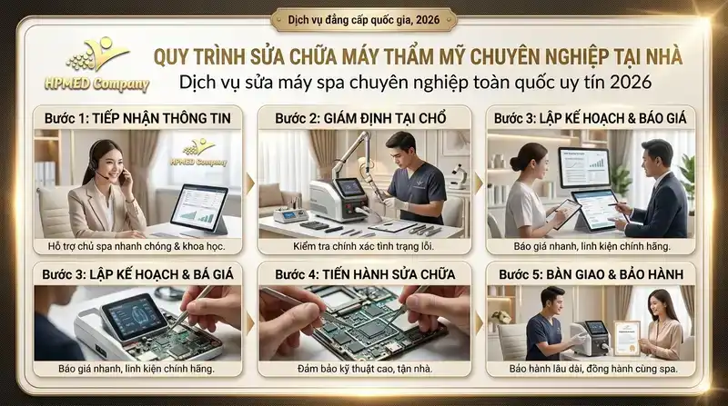 Quy trình sửa chữa máy thẩm mỹ chuyên nghiệp tại nhà