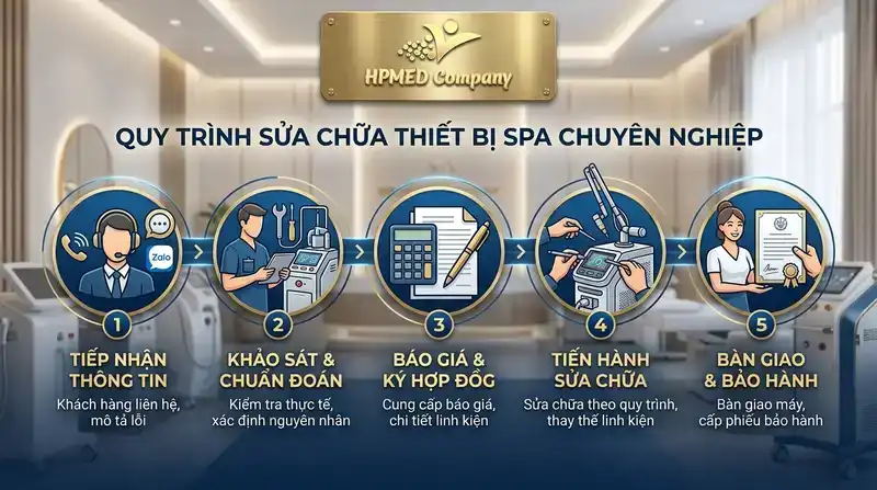 Quy trình sửa chữa thiết bị spa chuyên nghiệp