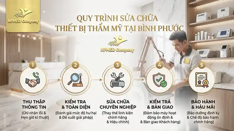 Quy trình sửa chữa thiết bị thẩm mỹ tại Bình Phước
