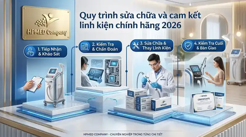 Quy trình sửa chữa và cam kết linh kiện chính hãng 2026