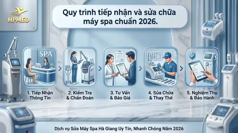Quy trình tiếp nhận và sửa chữa máy spa chuẩn 2026