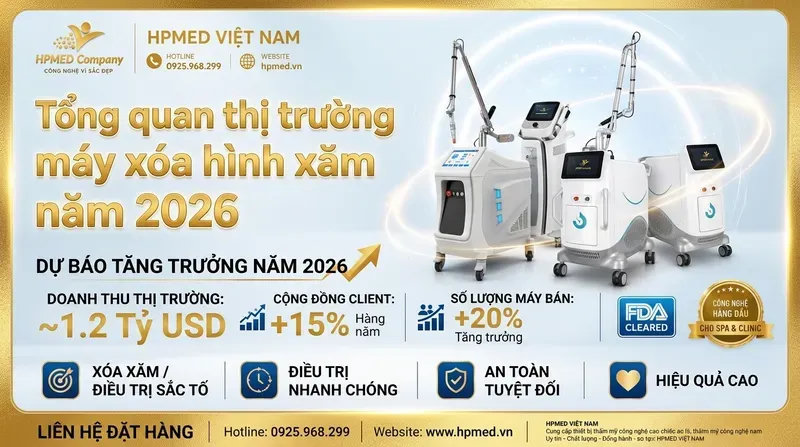 Báo giá máy xóa xăm bằng laser 2026: Bảng giá chi tiết 1 Tổng quan thị trường máy xóa hình xăm năm 2026