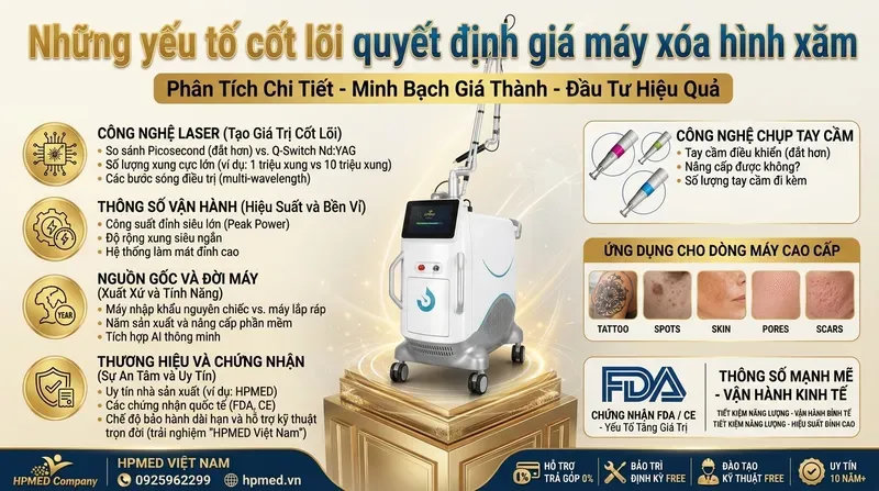 Những yếu tố cốt lõi quyết định giá máy xóa hình xăm
