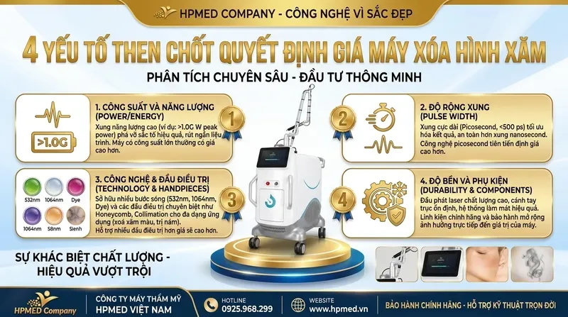 Máy xóa hình xăm bao nhiêu tiền? Bảng giá mới 2026 2 4 yếu tố then chốt quyết định giá máy xóa hình xăm