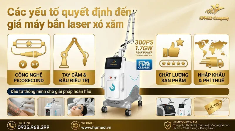Báo giá máy xóa xăm bằng laser 2026: Bảng giá chi tiết 3 Các yếu tố quyết định đến giá máy bắn laser xóa xăm