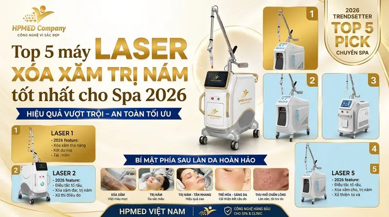 Review top máy laser xóa xăm trị nám tốt nhất 2026 3 Top 5 máy laser xóa xăm trị nám tốt nhất cho Spa 2026