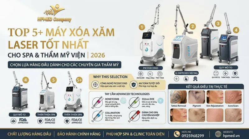 Top 5+ máy xóa xăm laser tốt nhất cho Spa, Thẩm mỹ viện 2026